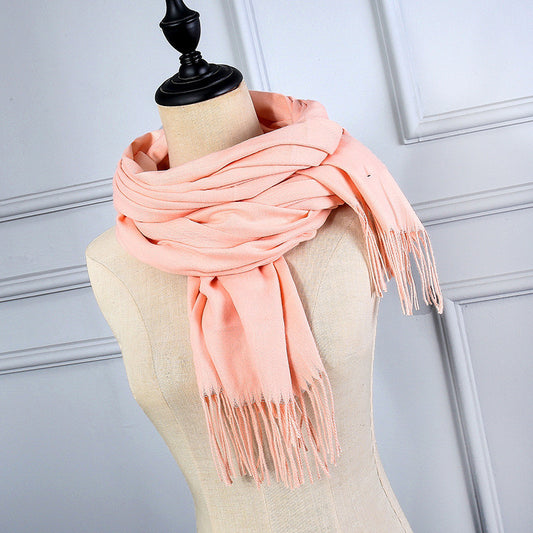 Korean Version Of Cashmere Solid Color Scarf Annual Meeting