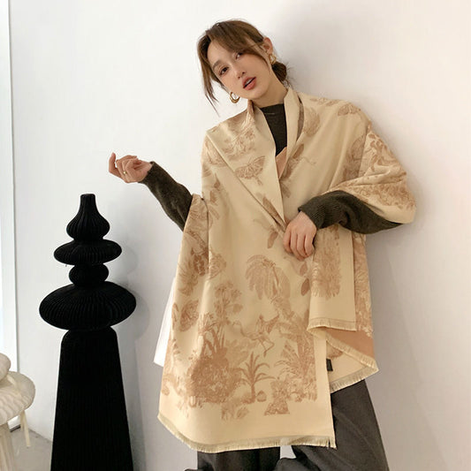 Scarf Women's Warm Shawl Middle-aged Elders