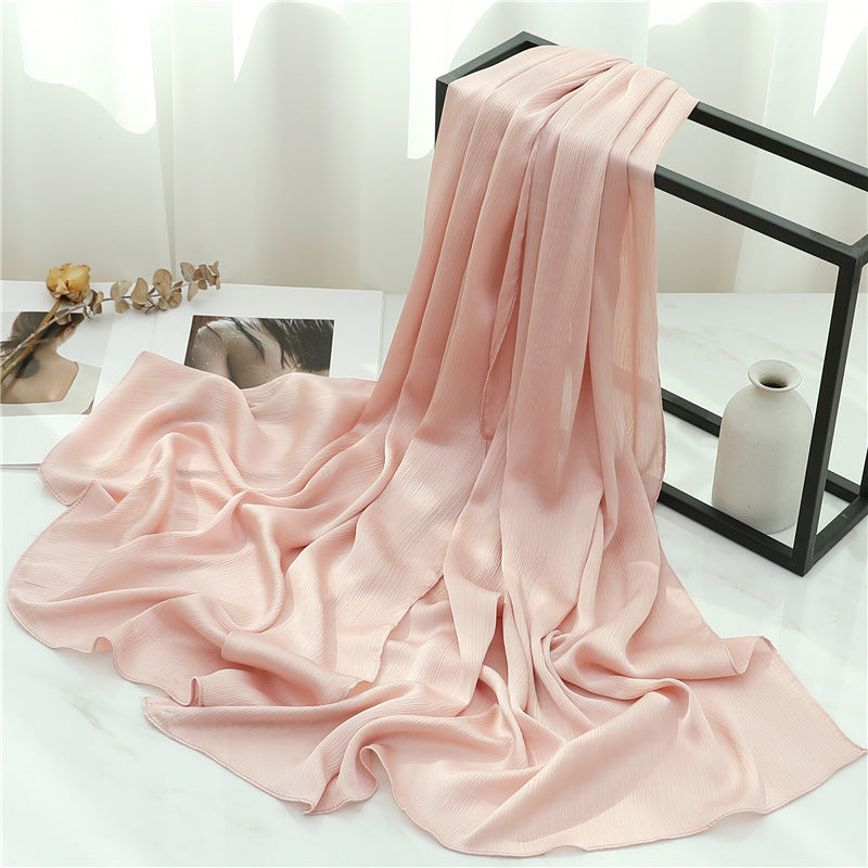 Solid Color Silk Scarf Basic All-matching