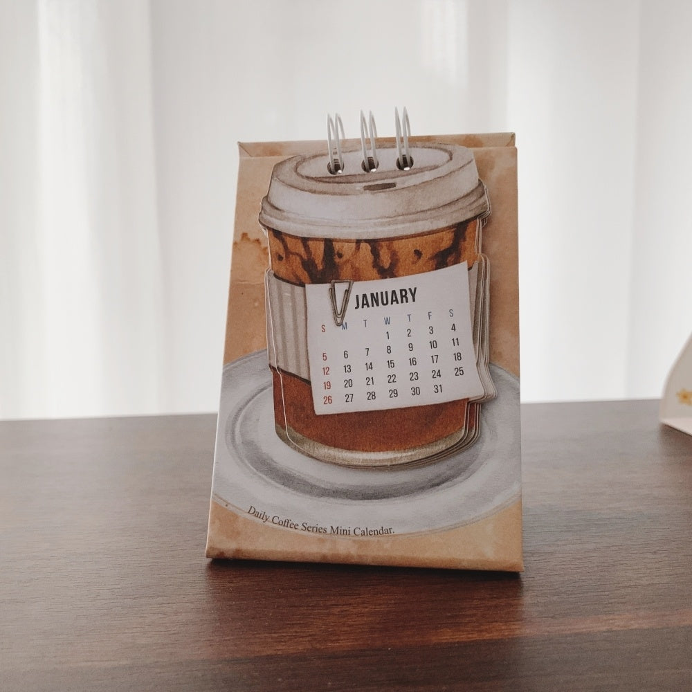 Coffee Coffee Mini Small Desk Calendar Per Day