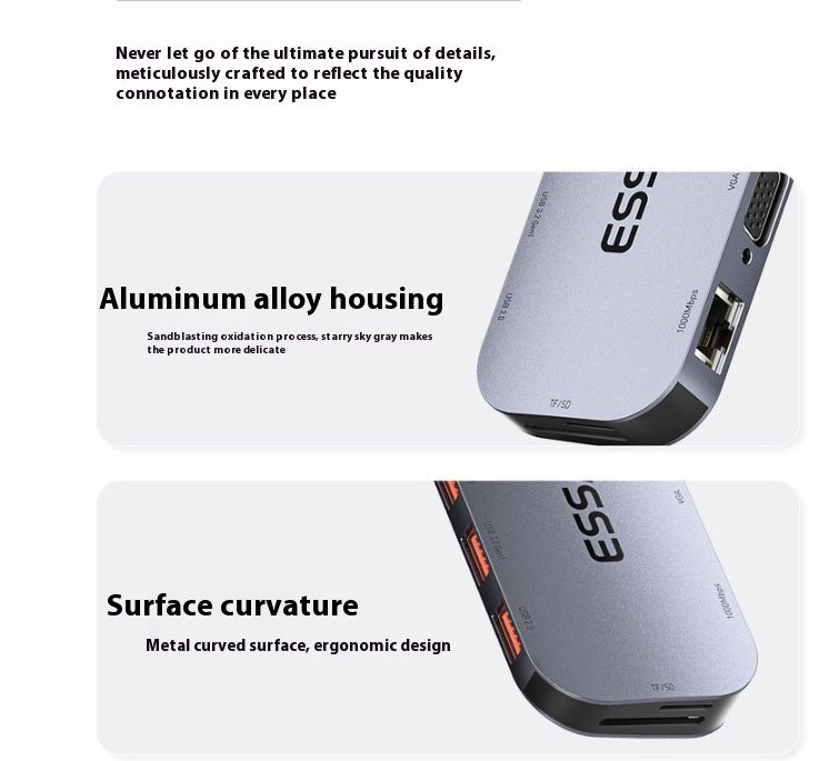 11-in-1 Expansion Dock Typ-c HUB Multi-function Gigabit Network Port Cable Seperater