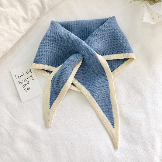 Autumn And Winter Triangle  Knitted Shawl Style Women's Outer Scarf