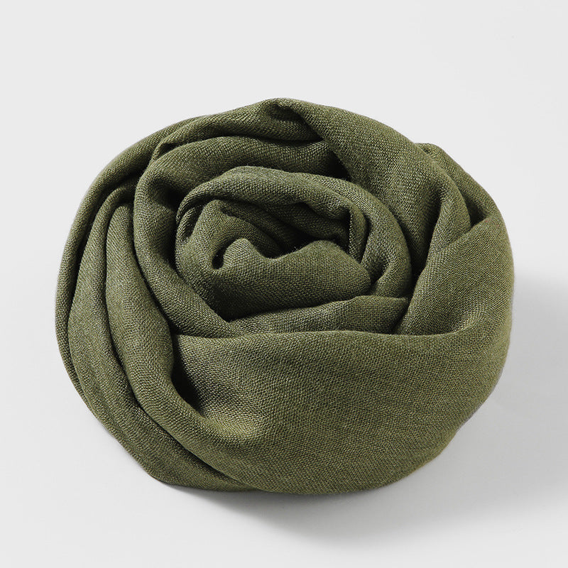 Women's Fashion Artistic Solid Color Cotton And Linen Scarf