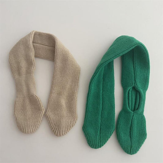 Korean Version Of Solid Color Knitted Cross Small Scarf