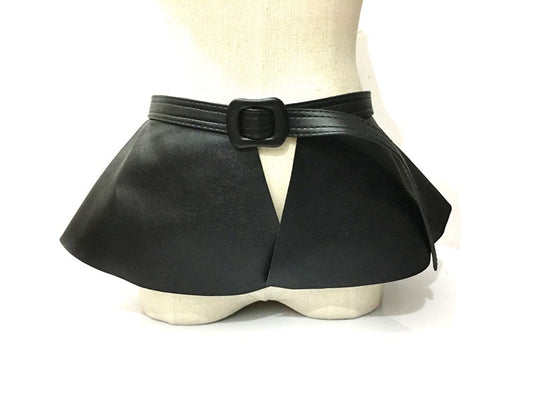 European And American Women's Lychee Pattern Skirt Waistband Can Shrink Ruffled Fashion All-match Korean Women's Belt