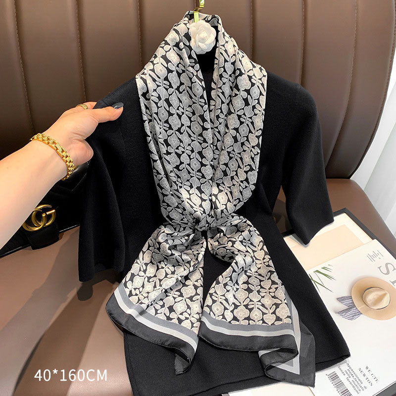 Simple And Generous Sunscreen Shawl Women's Mid-length Scarf