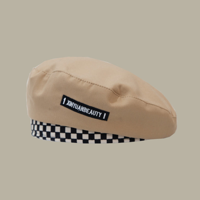 Women's Fashion Net Celebrity Checkerboard Beret
