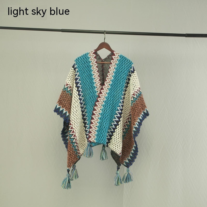 Ethnic Style Travel Cloak Scarf Dual-use