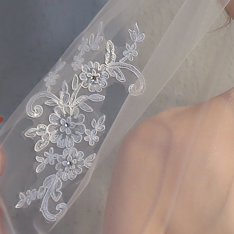 Wedding Dress Accessories Single-layer Lace Applique With Diamond
