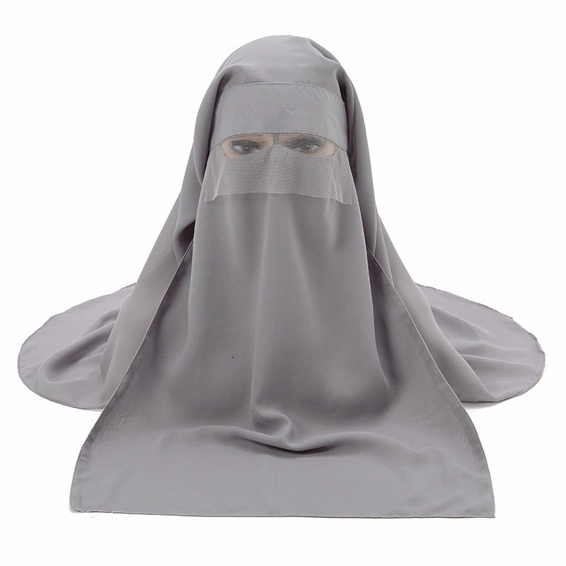 Chiffon Headscarf Mask Sun-proof Set