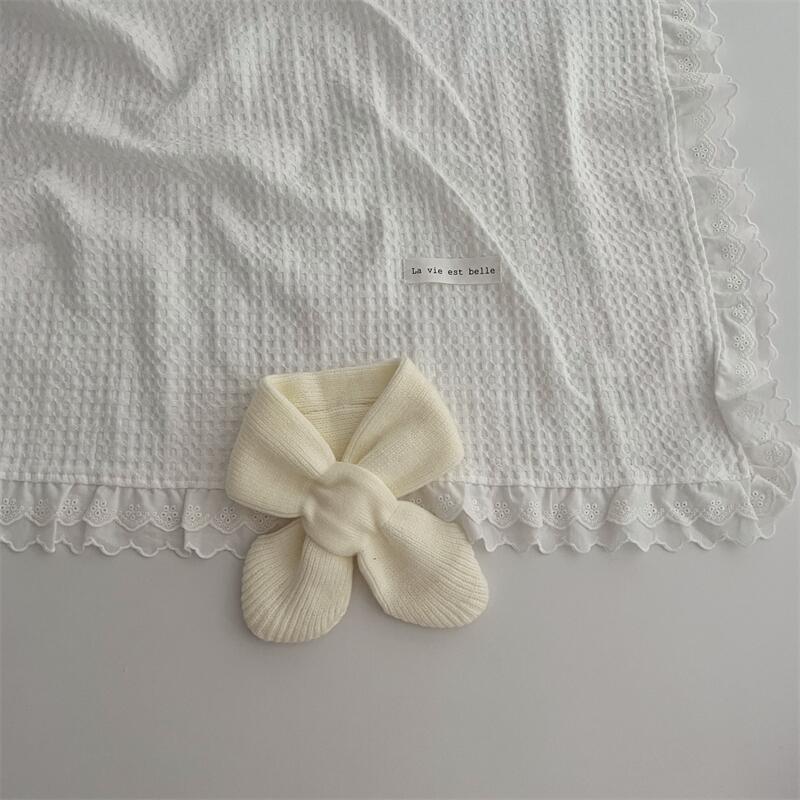 Korean Version Of Solid Color Knitted Cross Small Scarf