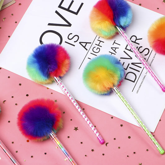 Student Creativity Color Pompons Gift Pen