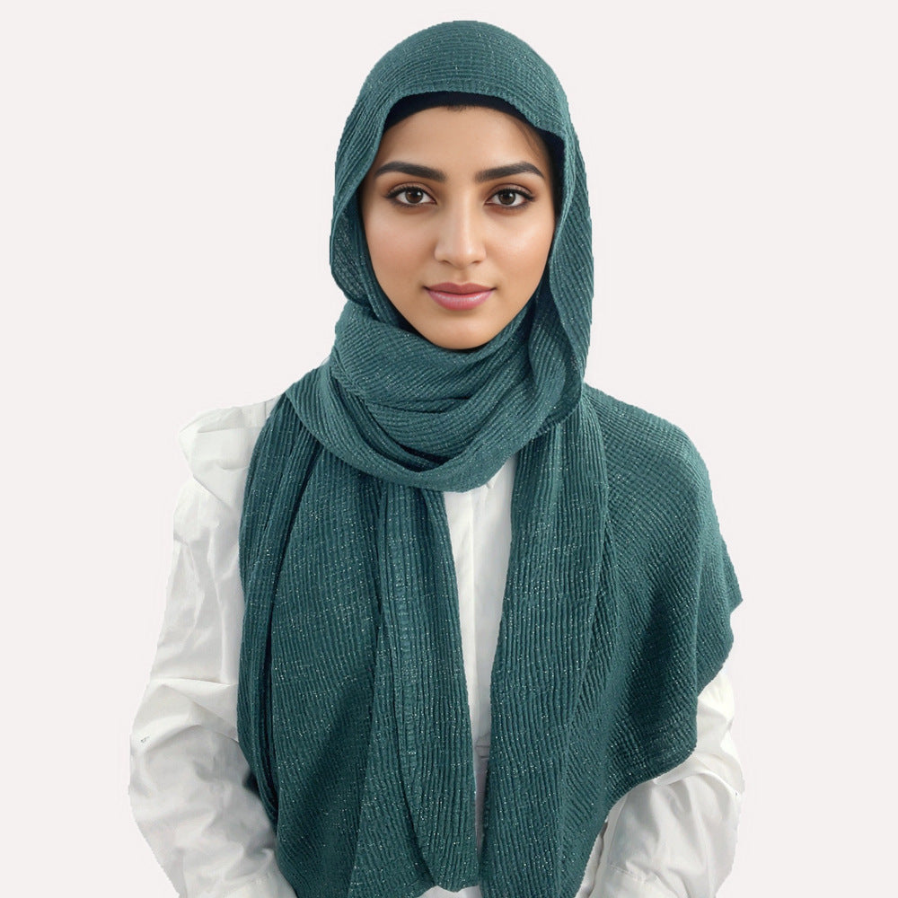 Silver Silk Crumpled Toe Scarf