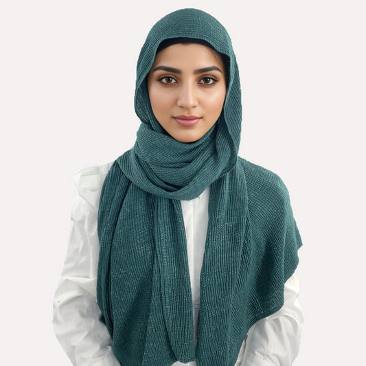 Silver Silk Crumpled Toe Scarf